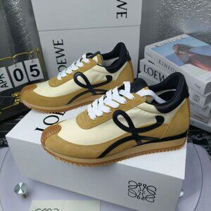 Loewe Beige & Cream Suede Sneakers